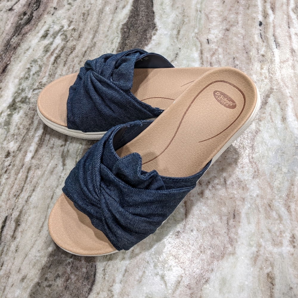 Dr. Scholl’s Wander Willow denim sandals, size 7.5